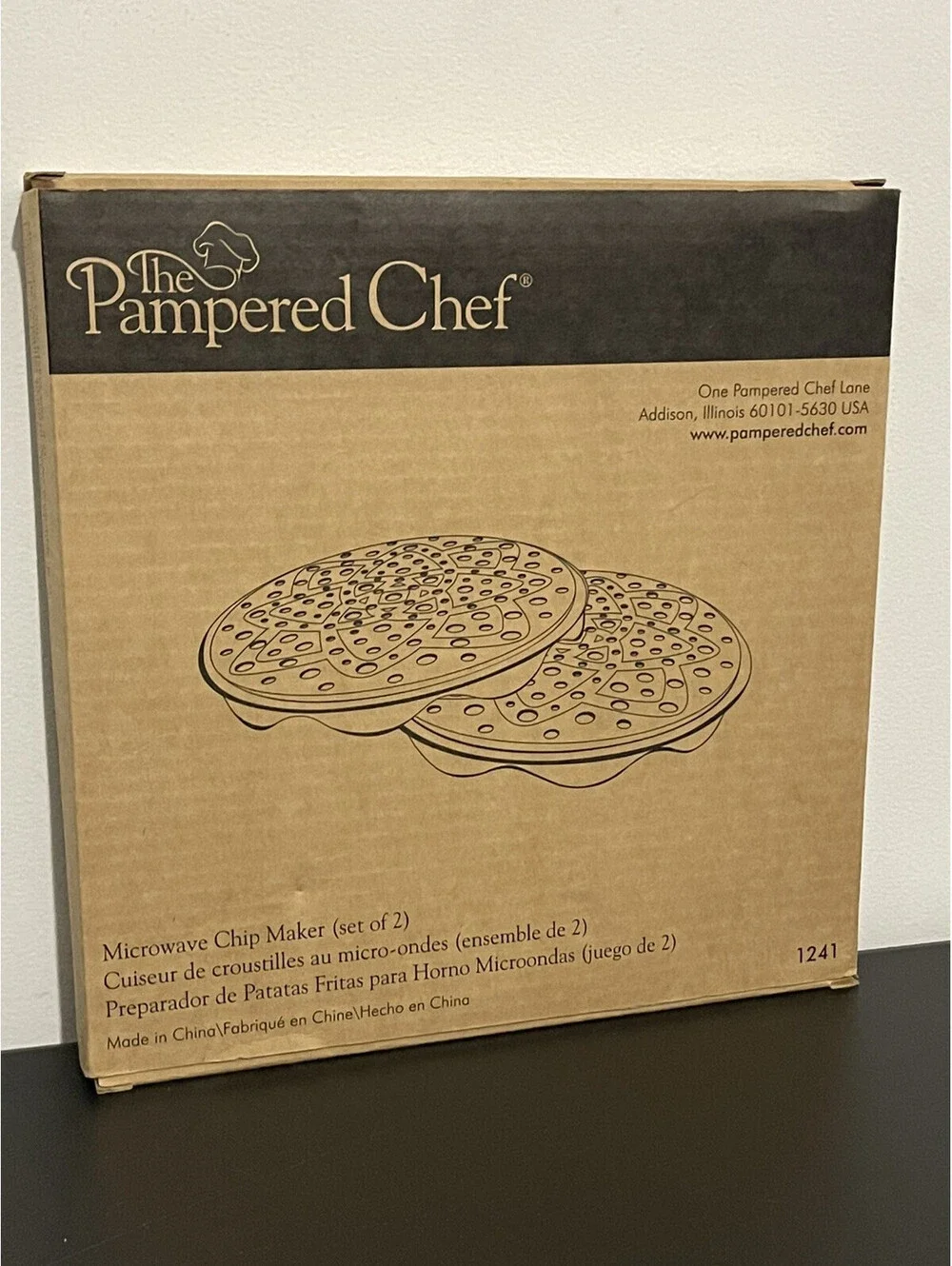 Pampered Chef Microwave Chip Maker 1241 Set Of 2 New In Box